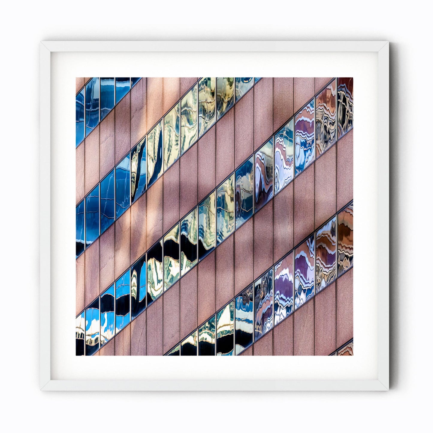 Fine art print of abstract building reflection in Midtown East New York City