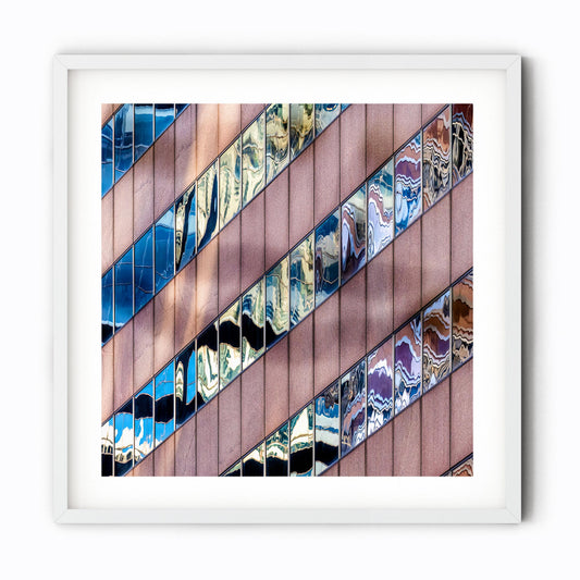 Fine art print of abstract building reflection in Midtown East New York City