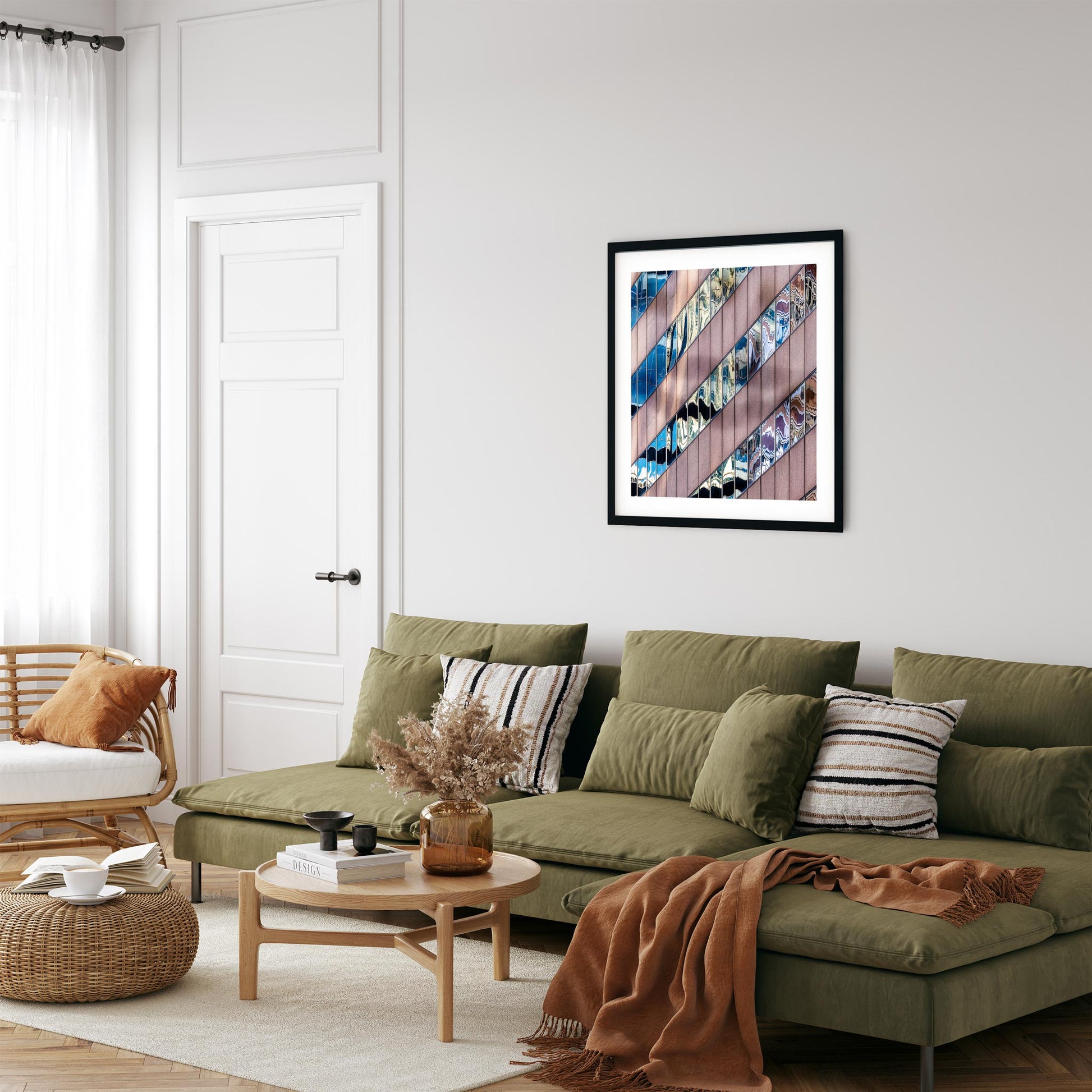 Fine art print of abstract building reflection in Midtown East New York City