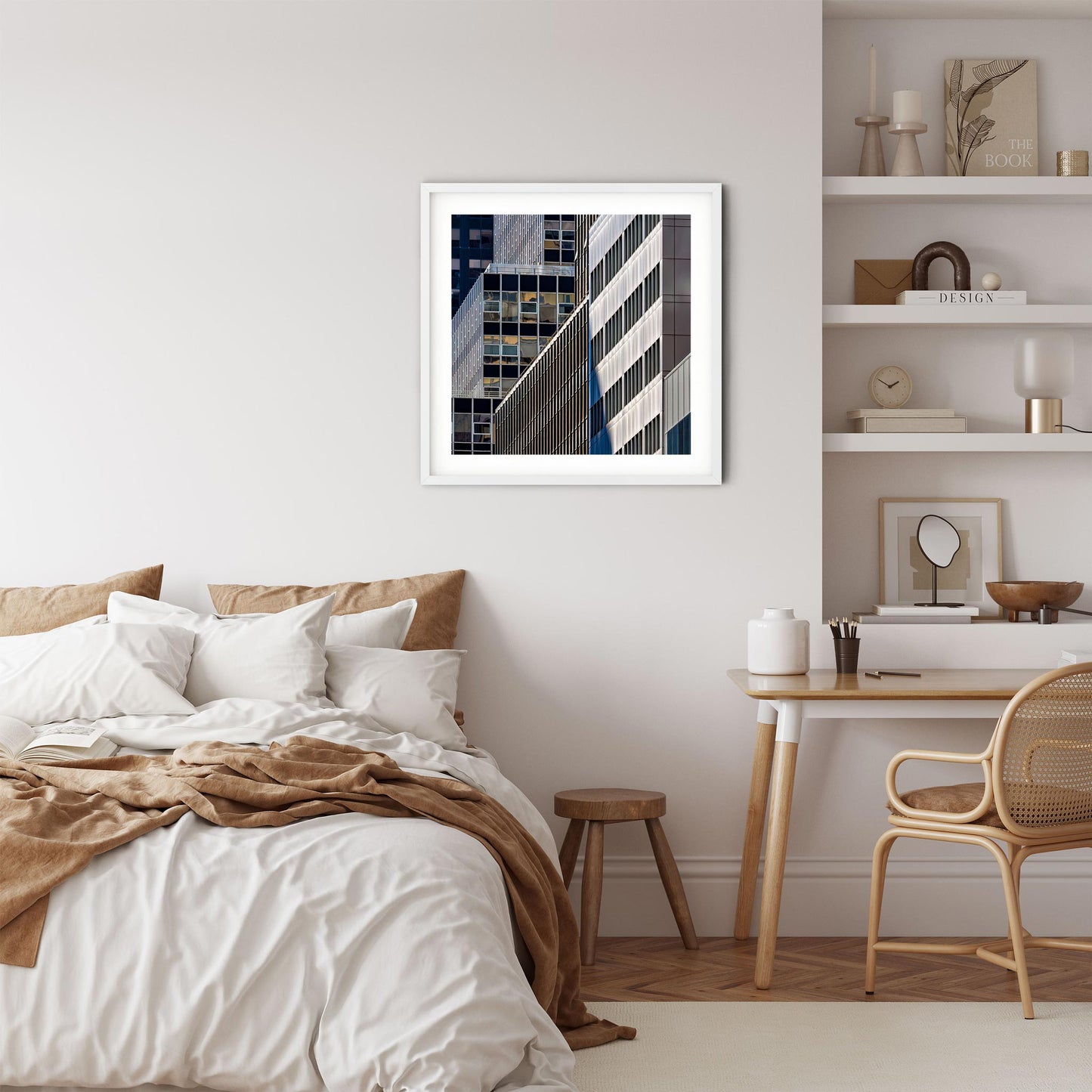 Fine art print of abstract modern building reflection in Midtown East New York City