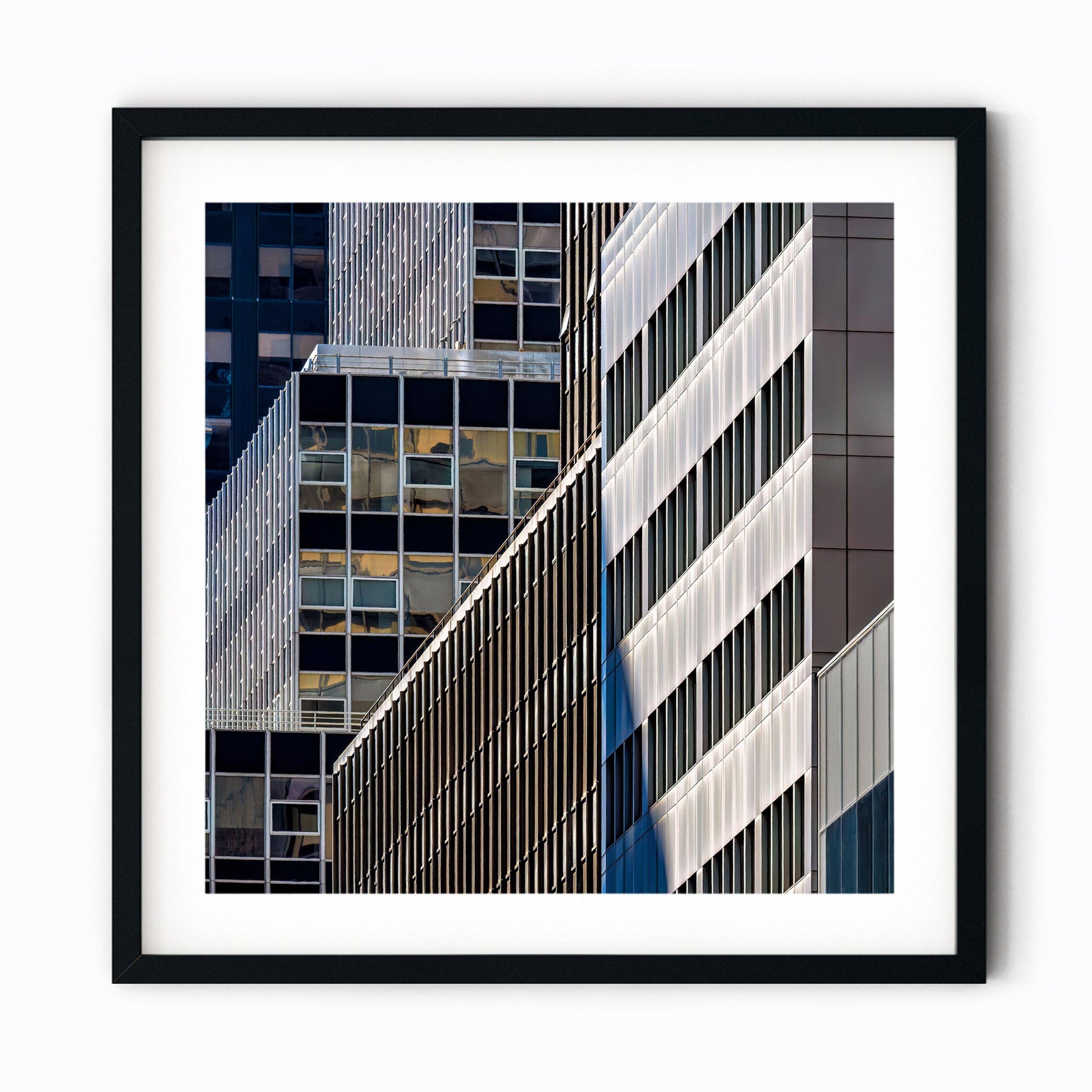 Fine art print of abstract modern building reflection in Midtown East New York City