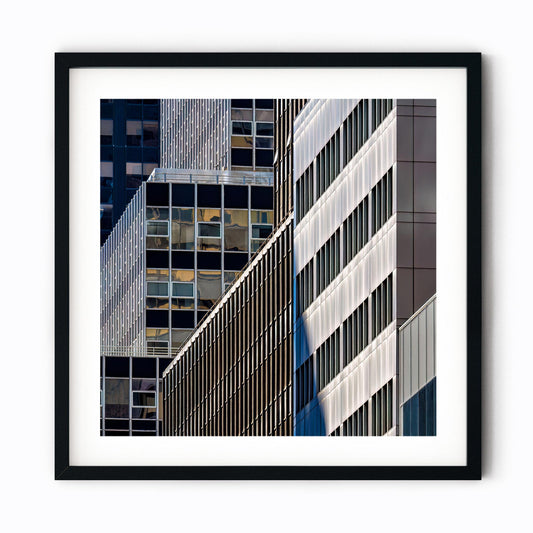 Fine art print of abstract modern building reflection in Midtown East New York City