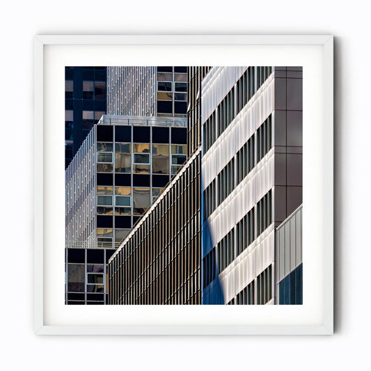 Fine art print of abstract modern building reflection in Midtown East New York City