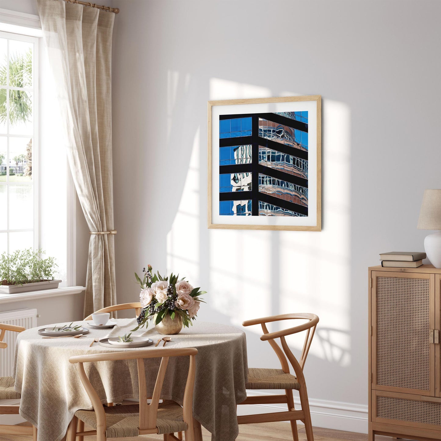 Fine art print of abstract building reflection in Midtown East New York City