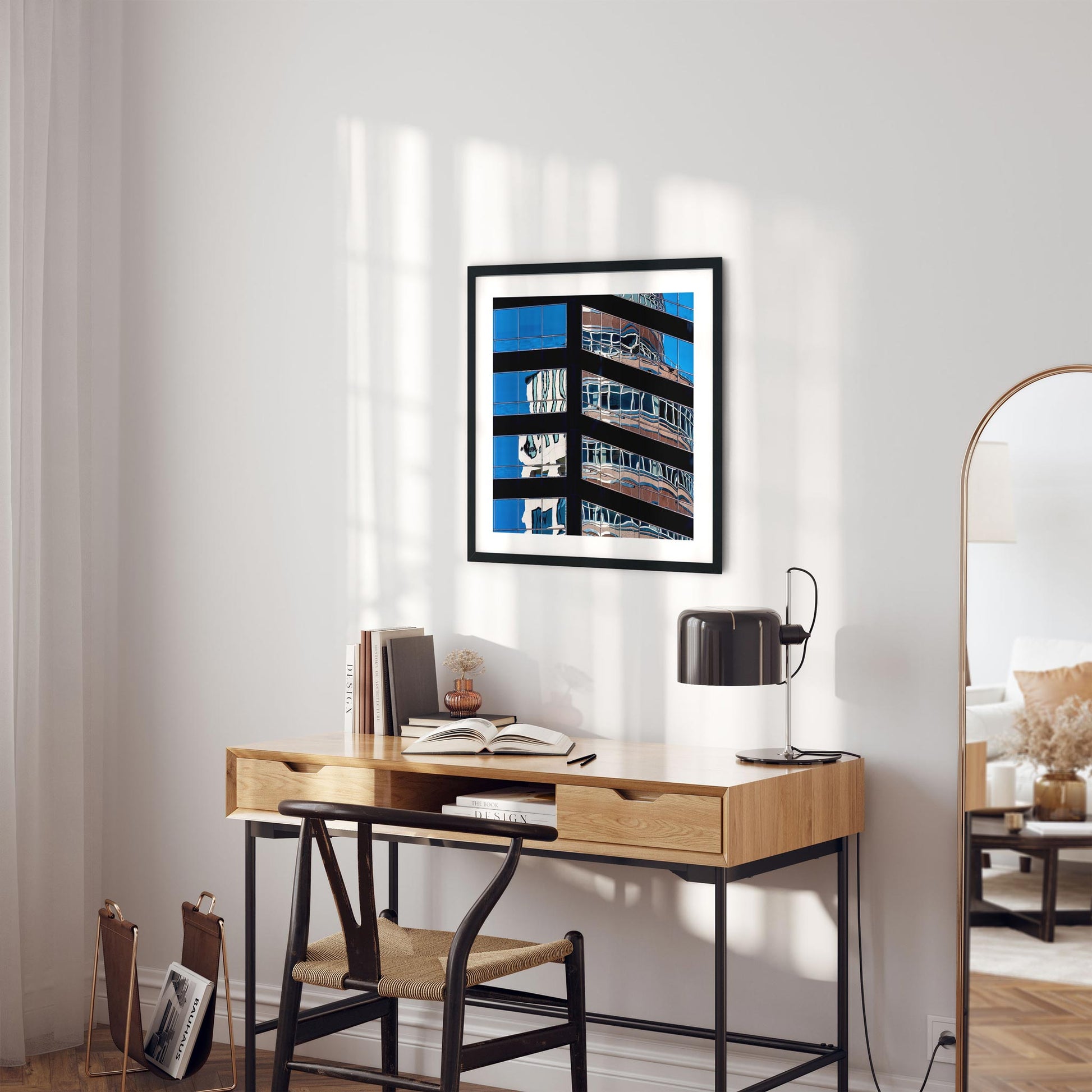 Fine art print of abstract building reflection in Midtown East New York City