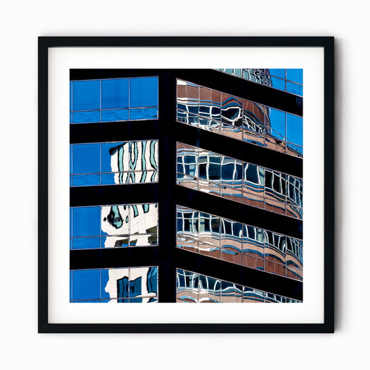 Fine art print of abstract building reflection in Midtown East New York City