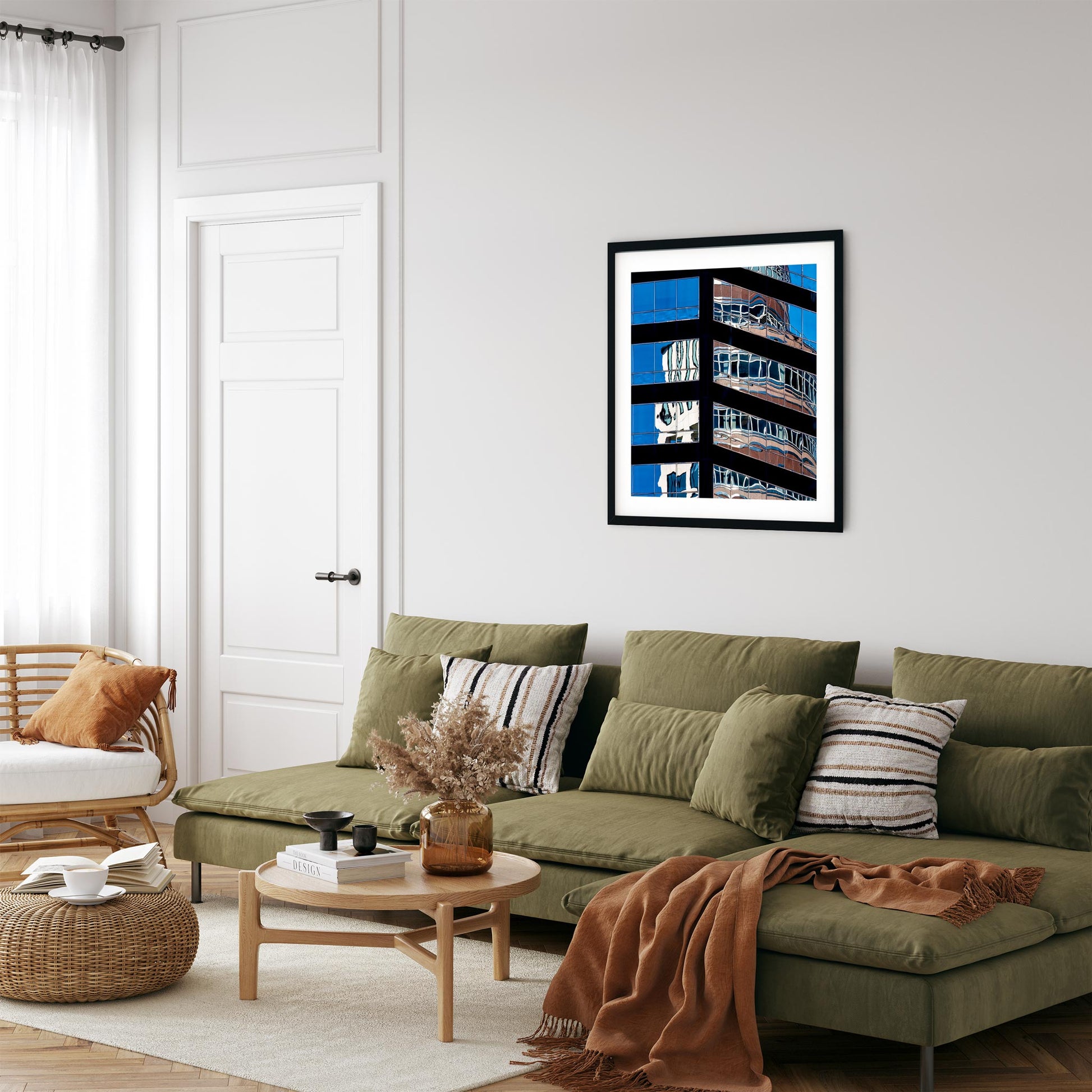 Fine art print of abstract building reflection in Midtown East New York City