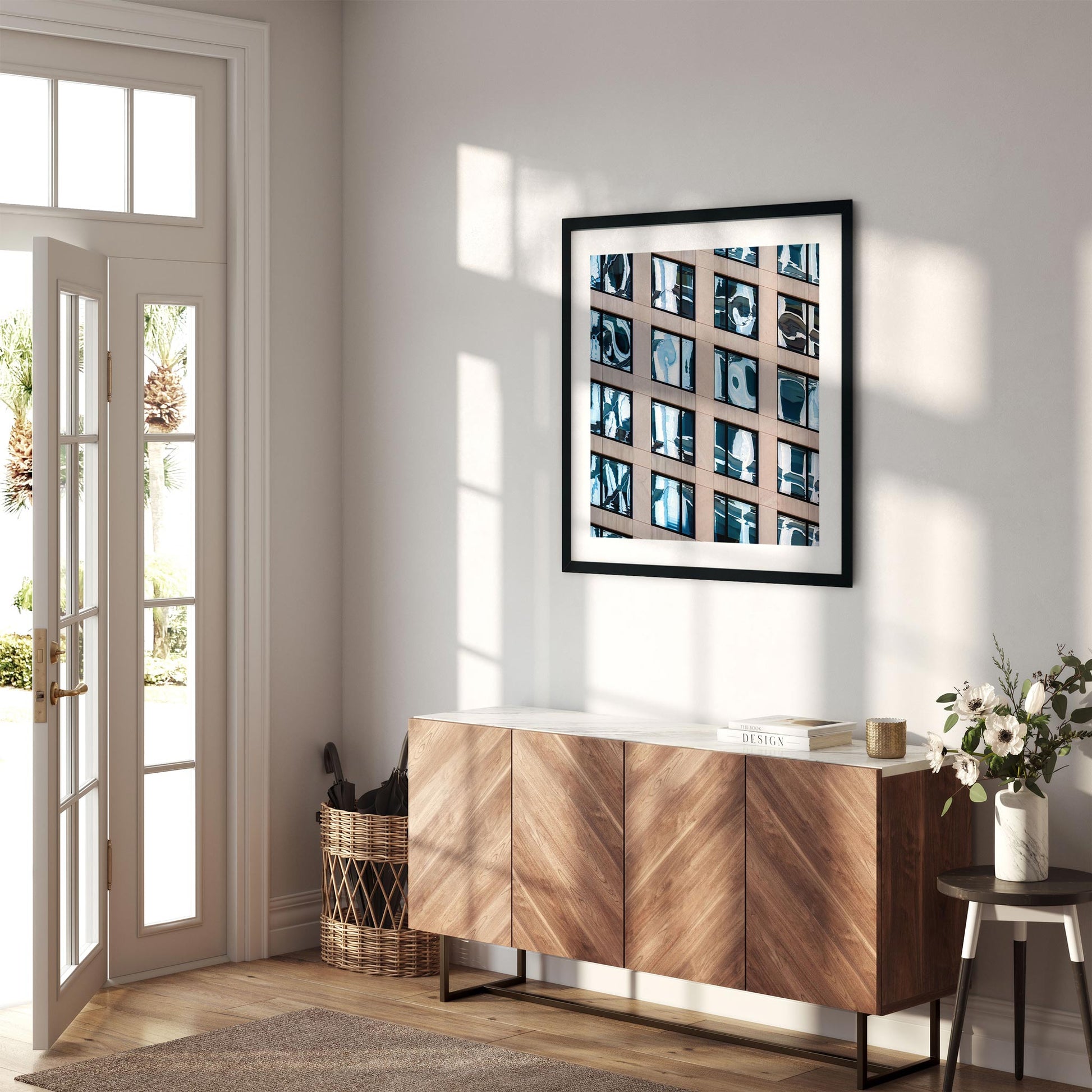 Fine art print of abstract building reflection in Midtown East New York City