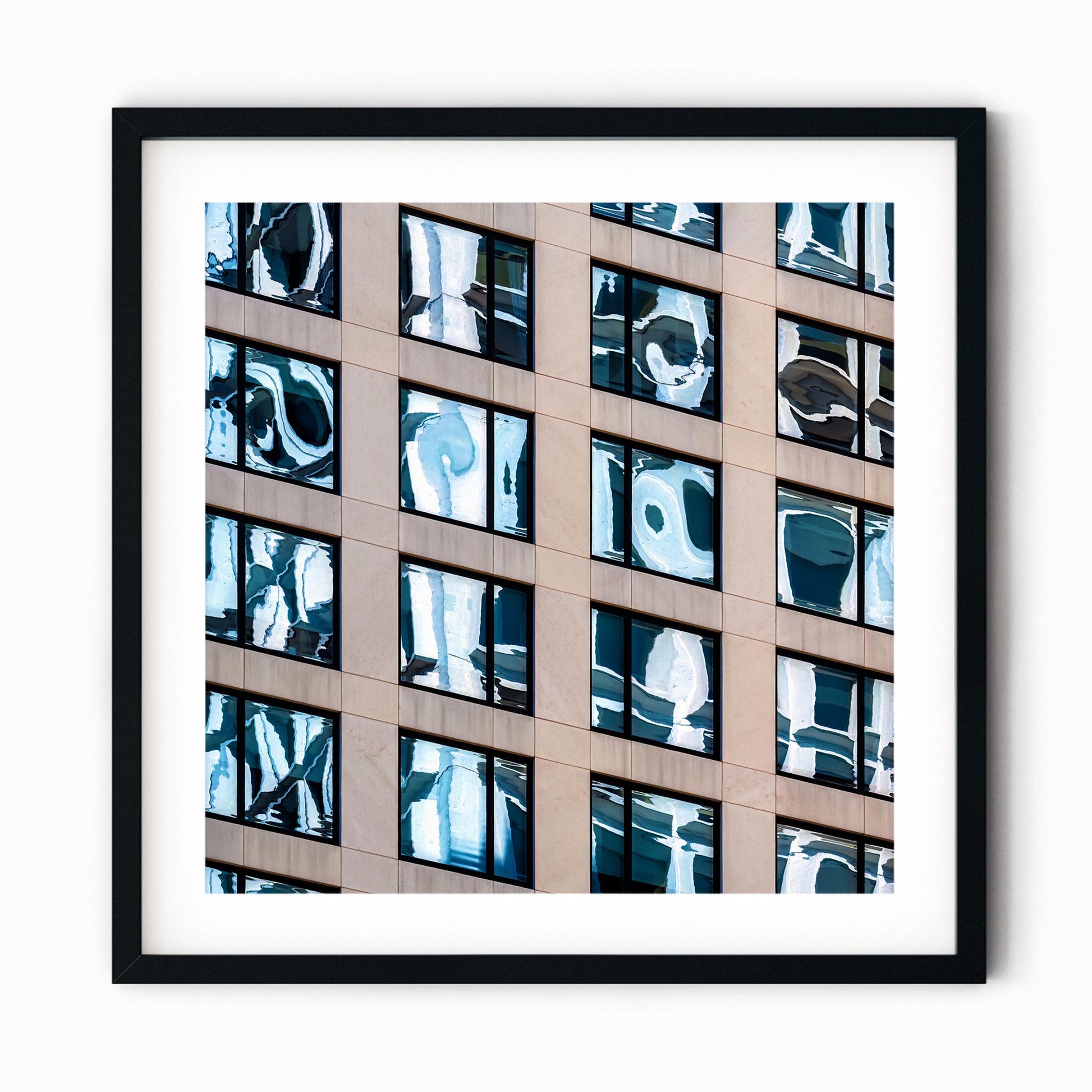 Fine art print of abstract building reflection in Midtown East New York City