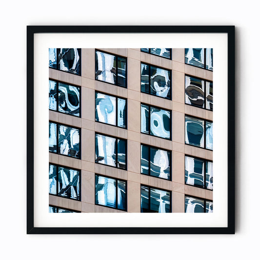 Fine art print of abstract building reflection in Midtown East New York City