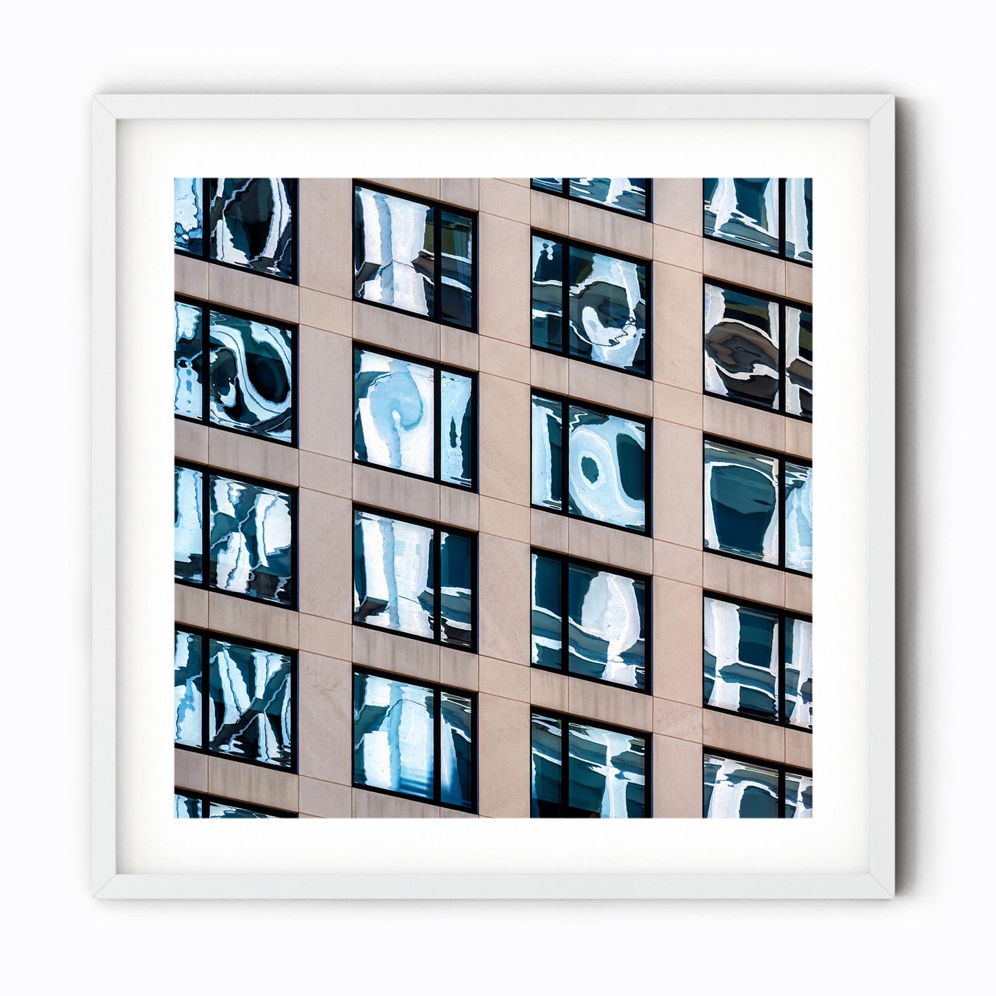Fine art print of abstract building reflection in Midtown East New York City