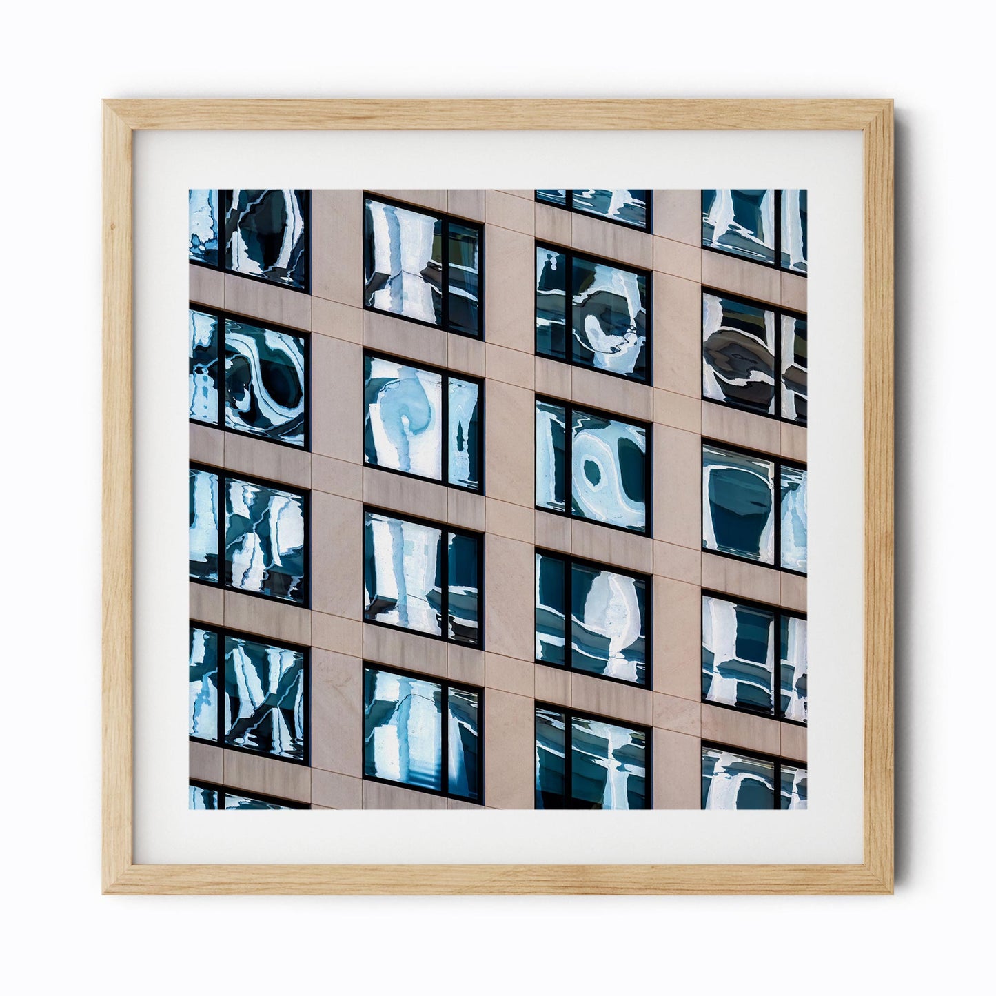 Fine art print of abstract building reflection in Midtown East New York City