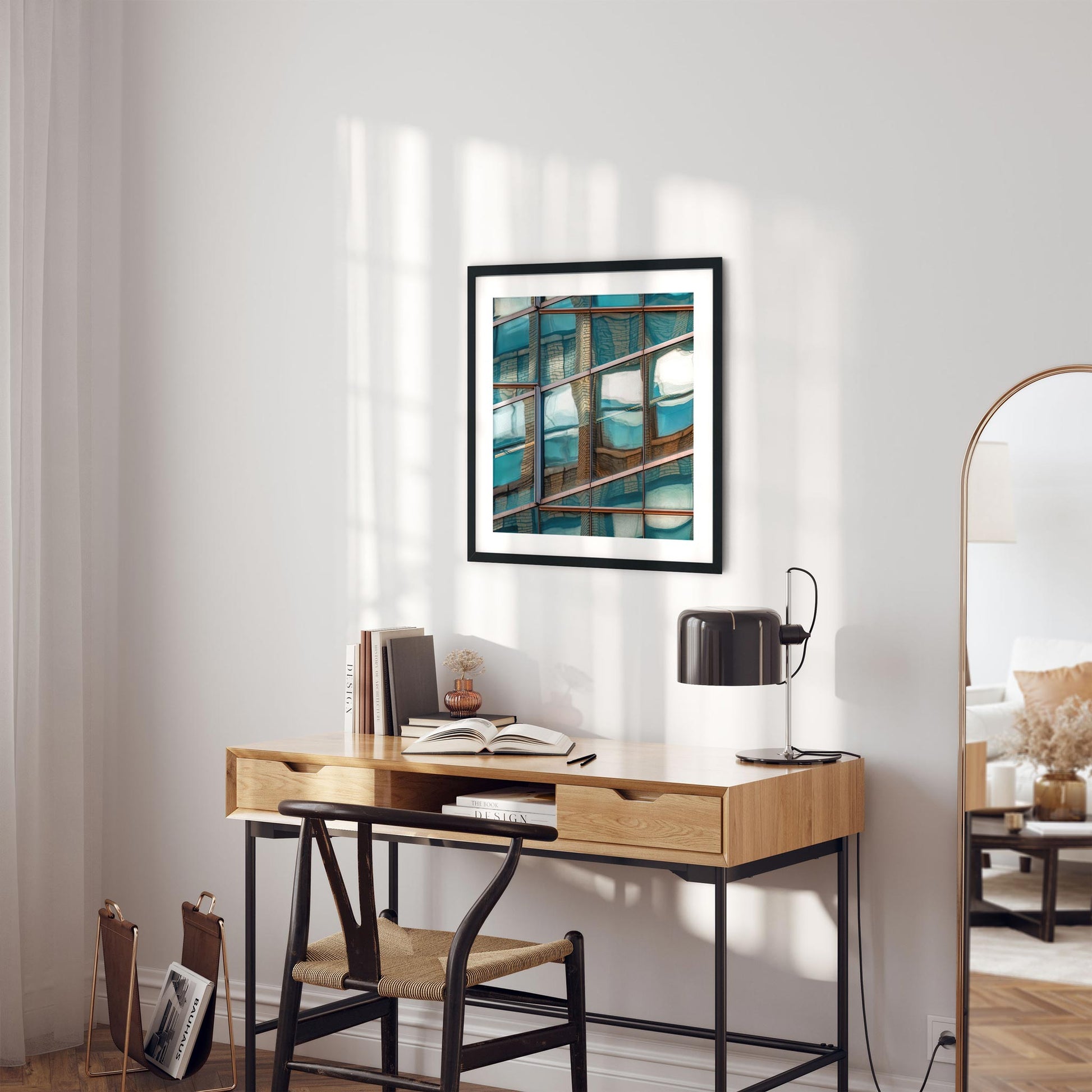 Fine art print of Abstract Building Reflection of Times Square Midtown Manhattan NYC