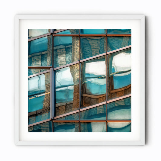 Fine art print of Abstract Building Reflection of Times Square Midtown Manhattan NYC