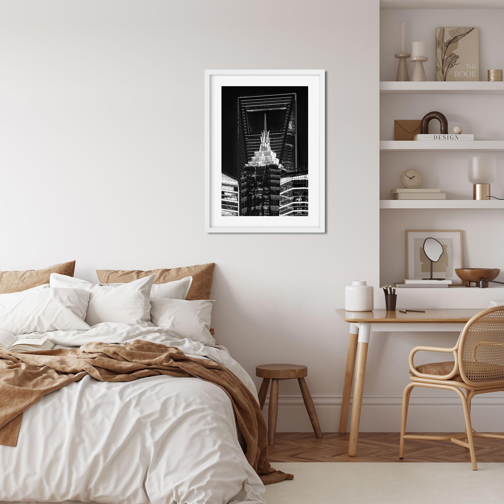 Fine art print of China Jin Mao Tower and Shanghai World Financial Center at Night