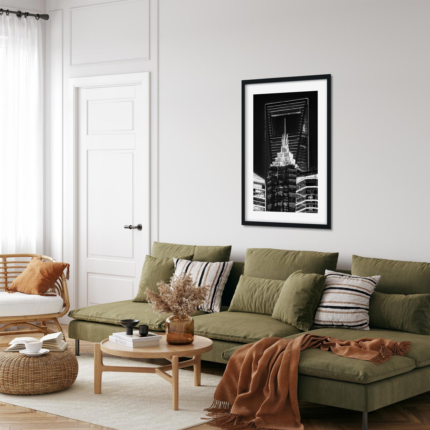 Fine art print of China Jin Mao Tower and Shanghai World Financial Center at Night