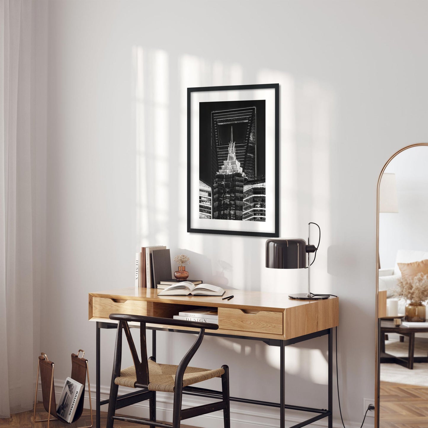 Fine art print of China Jin Mao Tower and Shanghai World Financial Center at Night