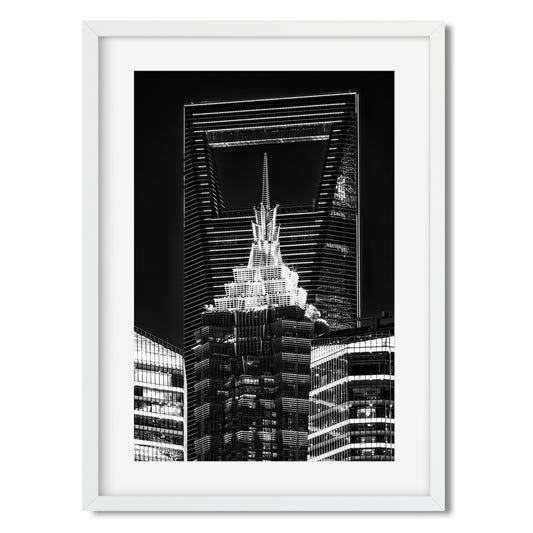 Jin Mao Tower and Shanghai World Financial Center at night 2025