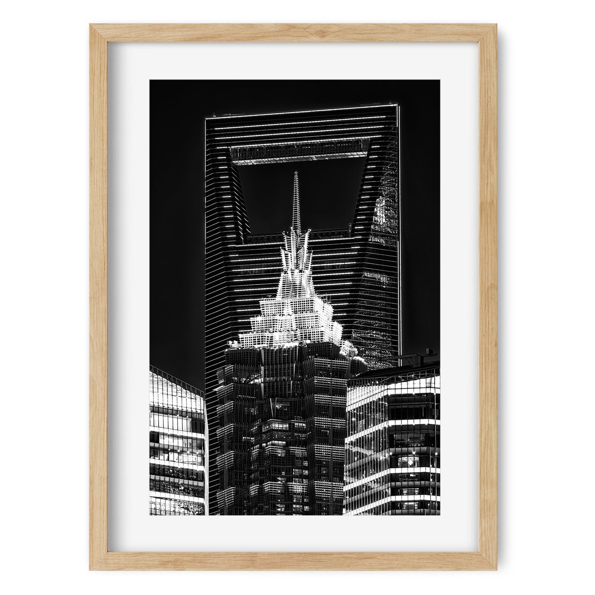 Fine art print of China Jin Mao Tower and Shanghai World Financial Center at Night