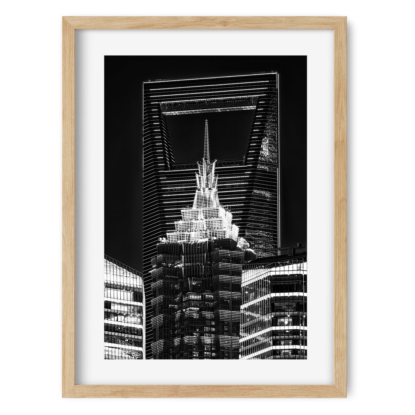Jin Mao Tower and Shanghai World Financial Center at night 2025
