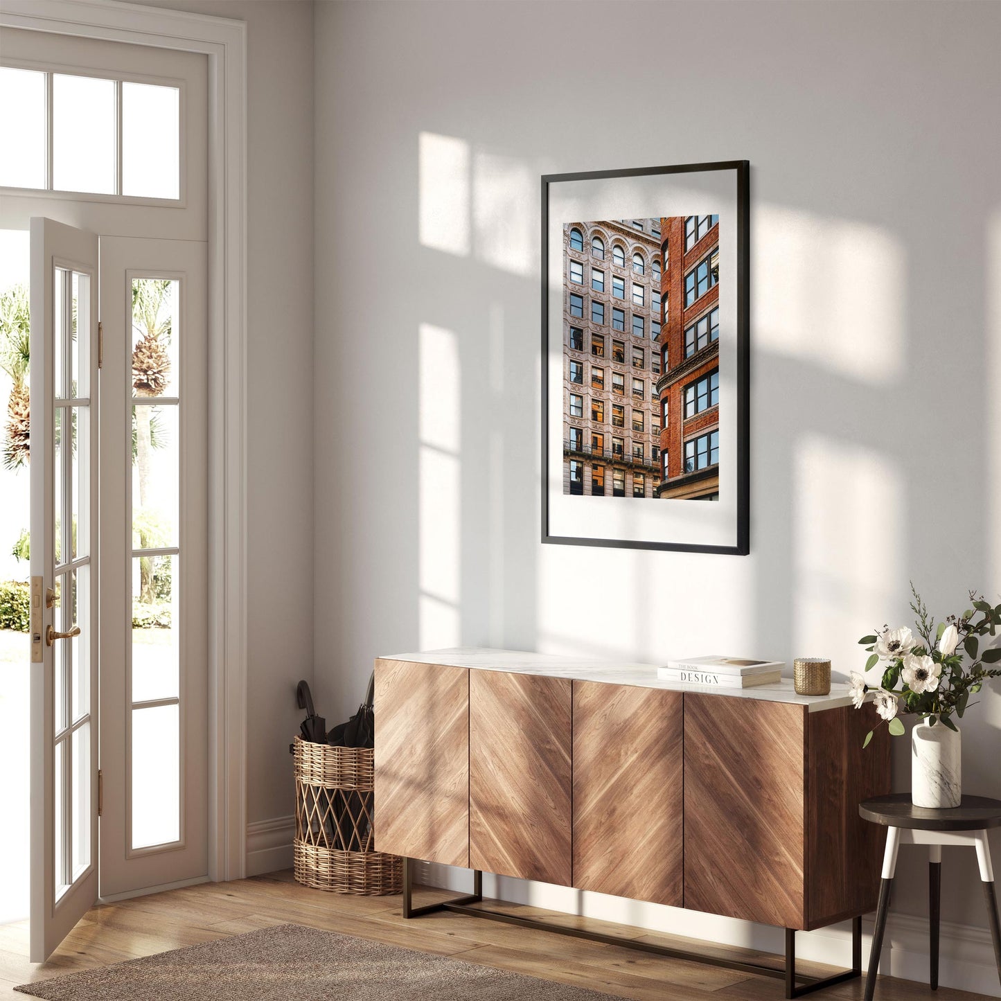 Fine art print of The Sunlight Reflects Off the Windows on Broadway Greenwich Village NYC