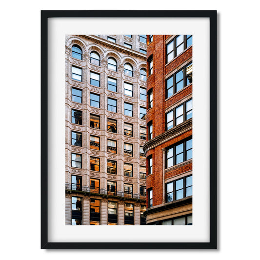 Fine art print of The Sunlight Reflects Off the Windows on Broadway Greenwich Village NYC