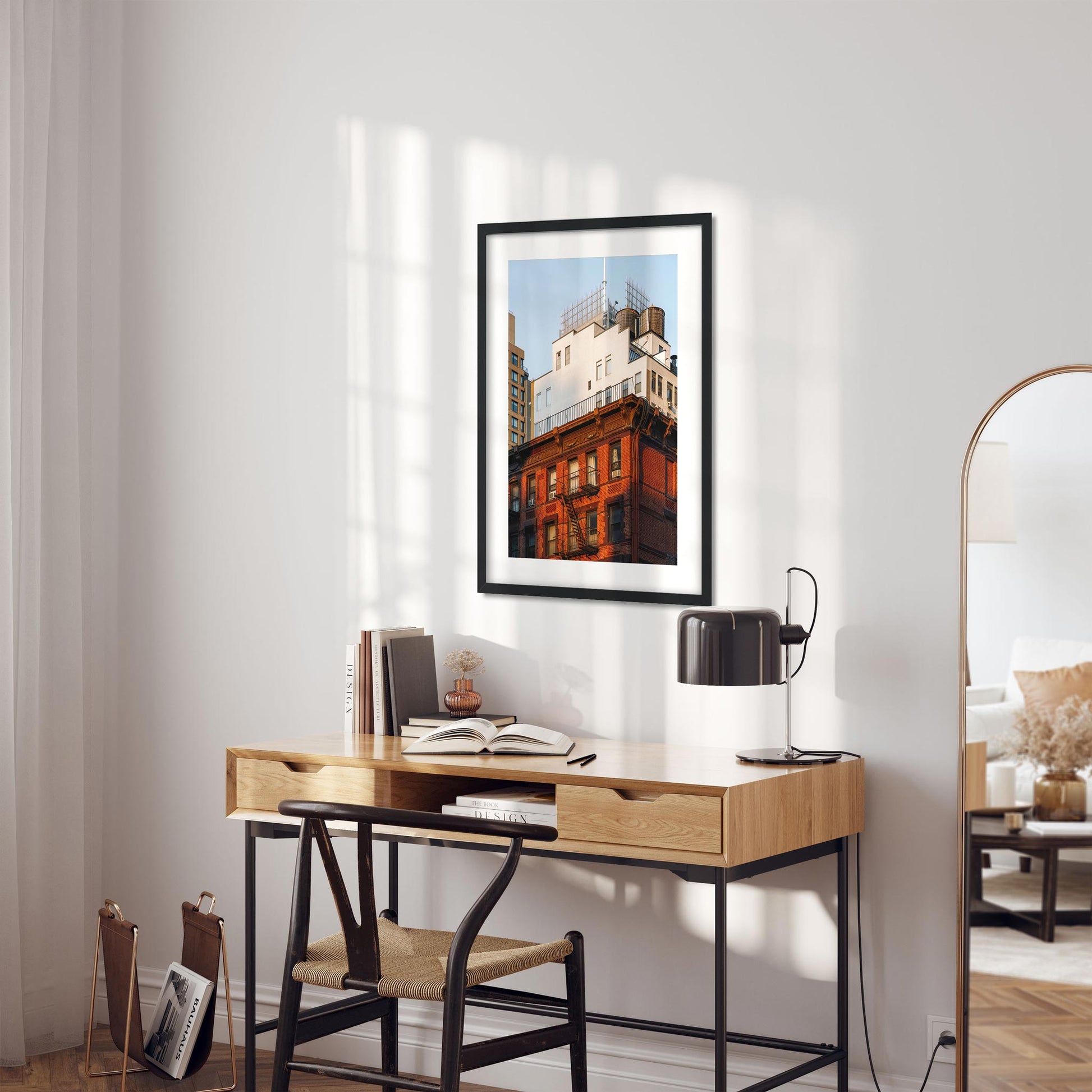 Fine art print of Historical and Modern Buildings Stacked in Garment District NYC