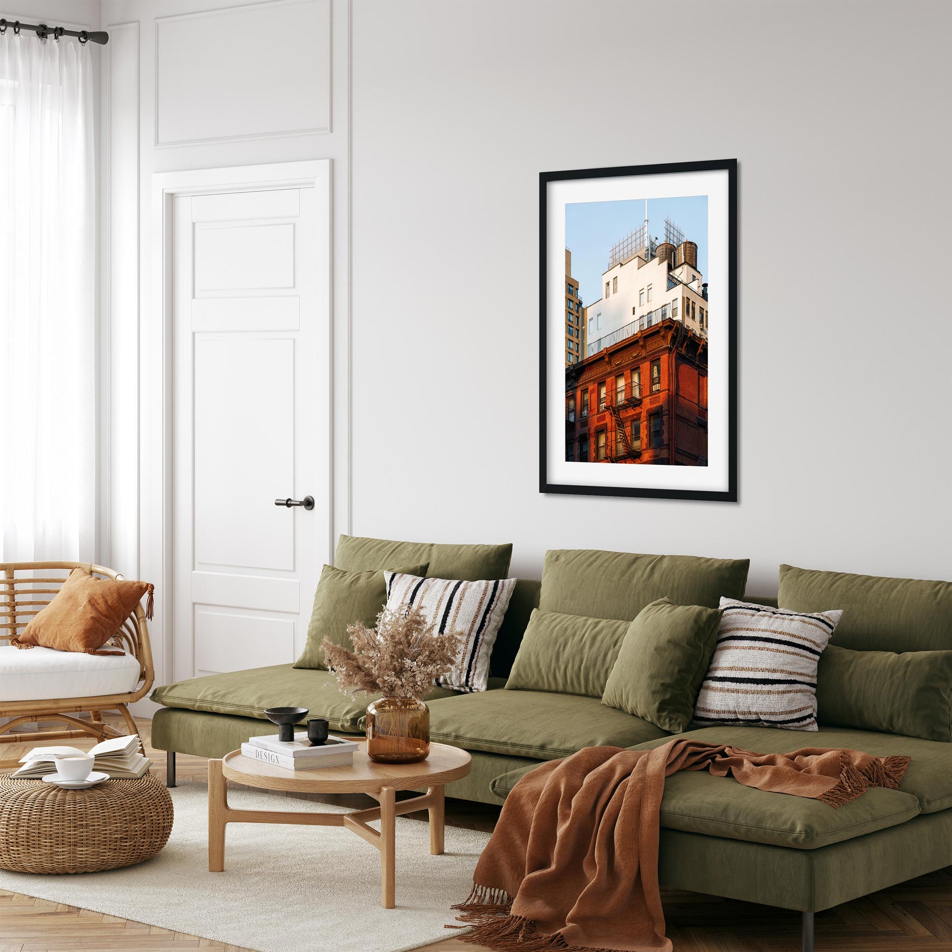 Fine art print of Historical and Modern Buildings Stacked in Garment District NYC