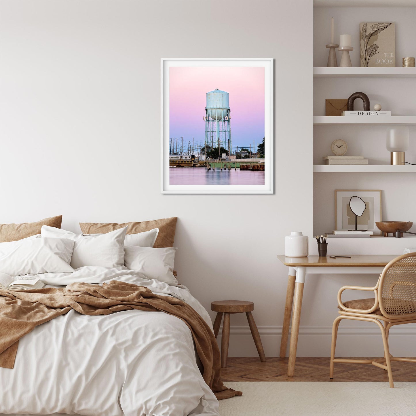 Fine art print of Water Tower on Long Beach NY at Sunset