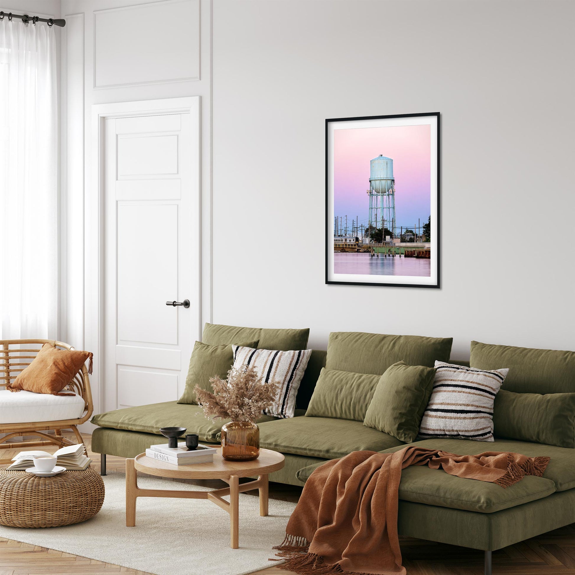 Fine art print of Water Tower on Long Beach NY at Sunset
