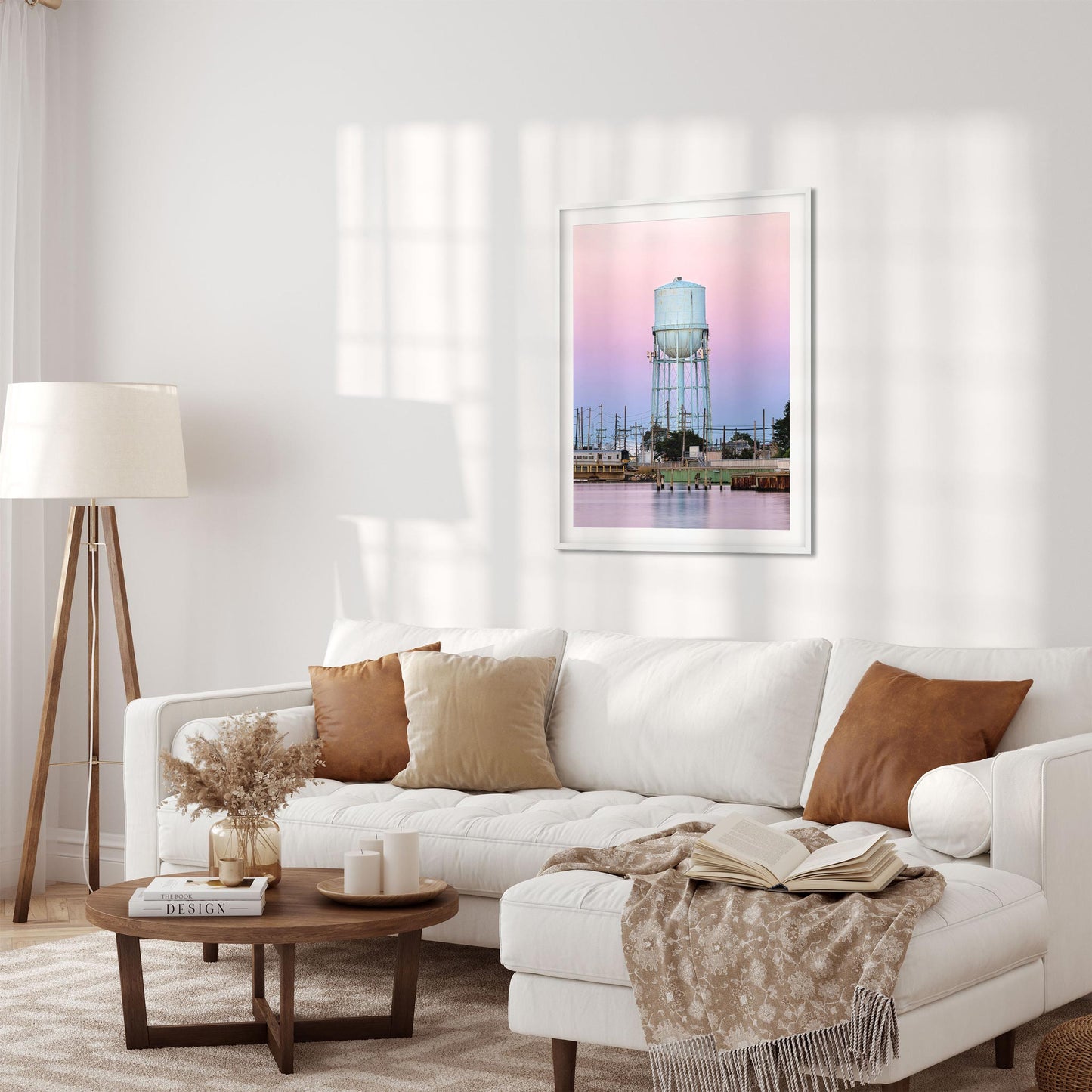 Fine art print of Water Tower on Long Beach NY at Sunset