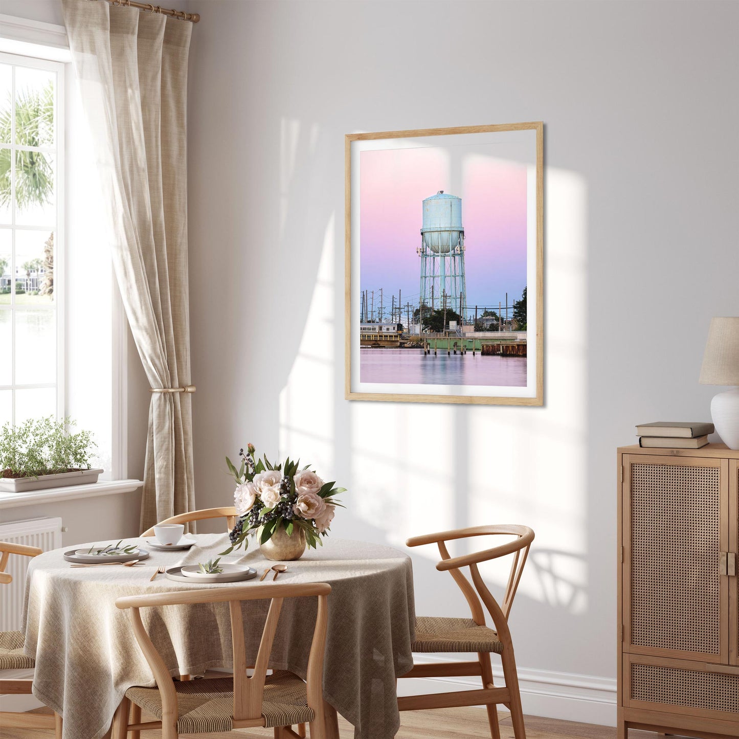 Fine art print of Water Tower on Long Beach NY at Sunset