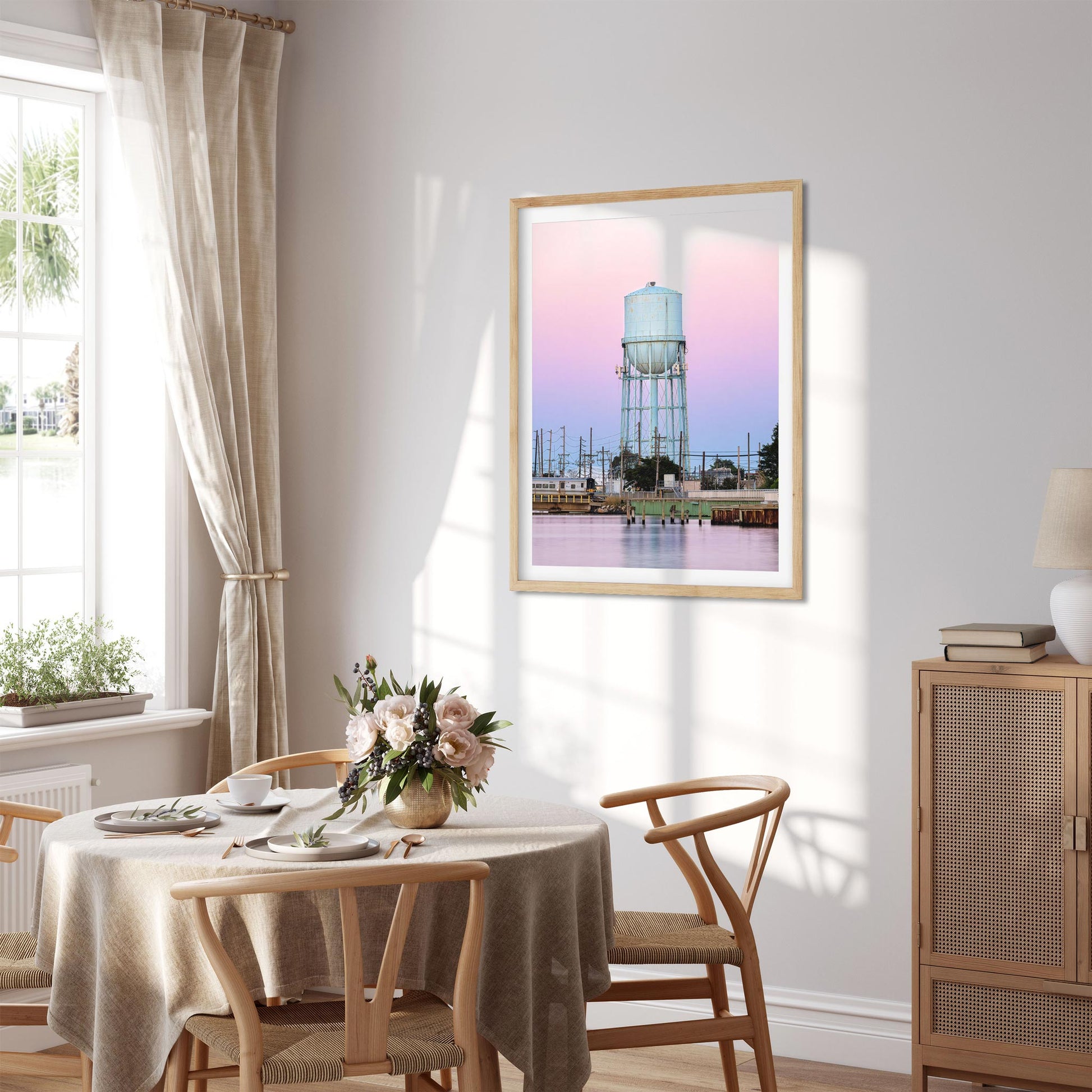 Fine art print of Water Tower on Long Beach NY at Sunset