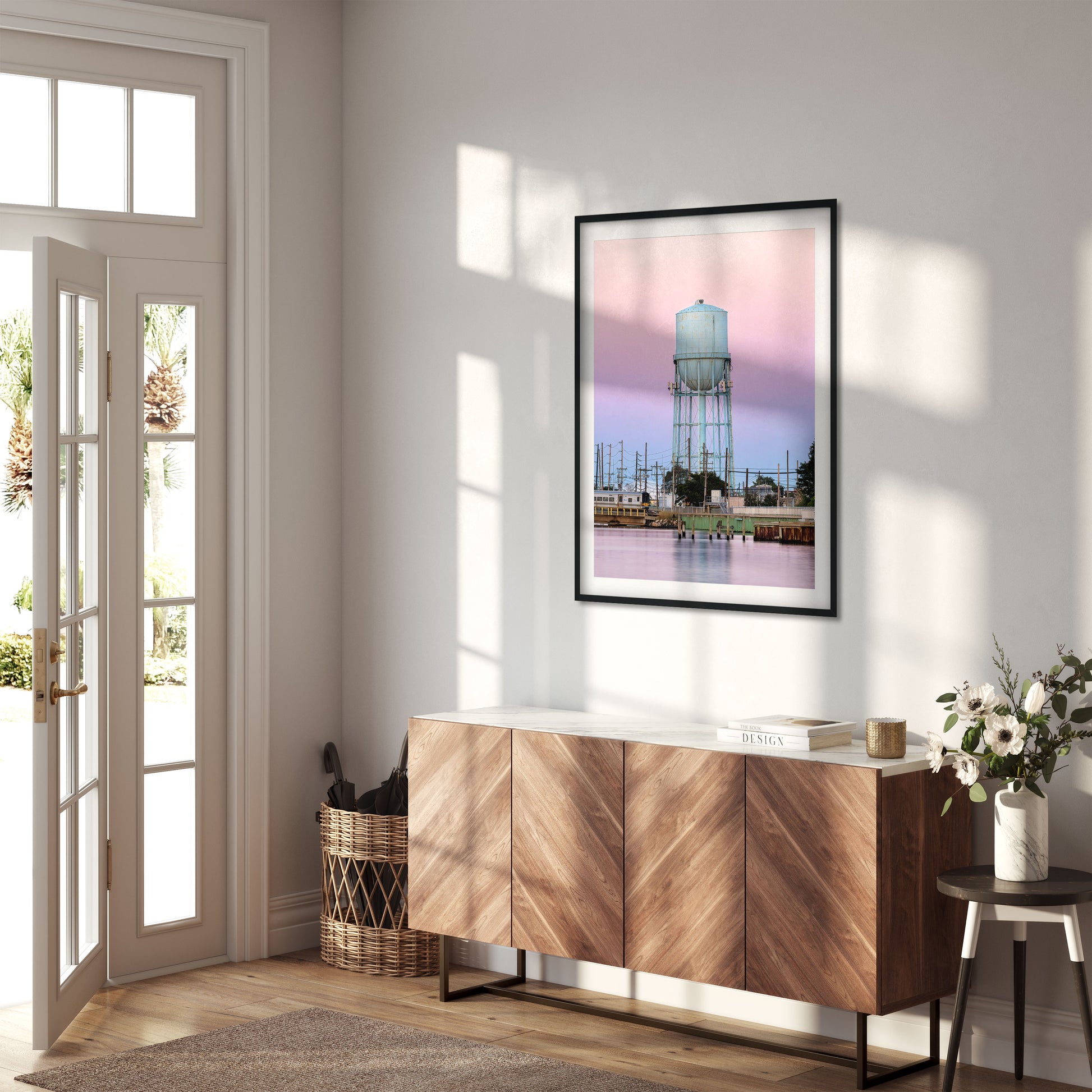 Water Tower in Long Beach at Sunset Long Island New York