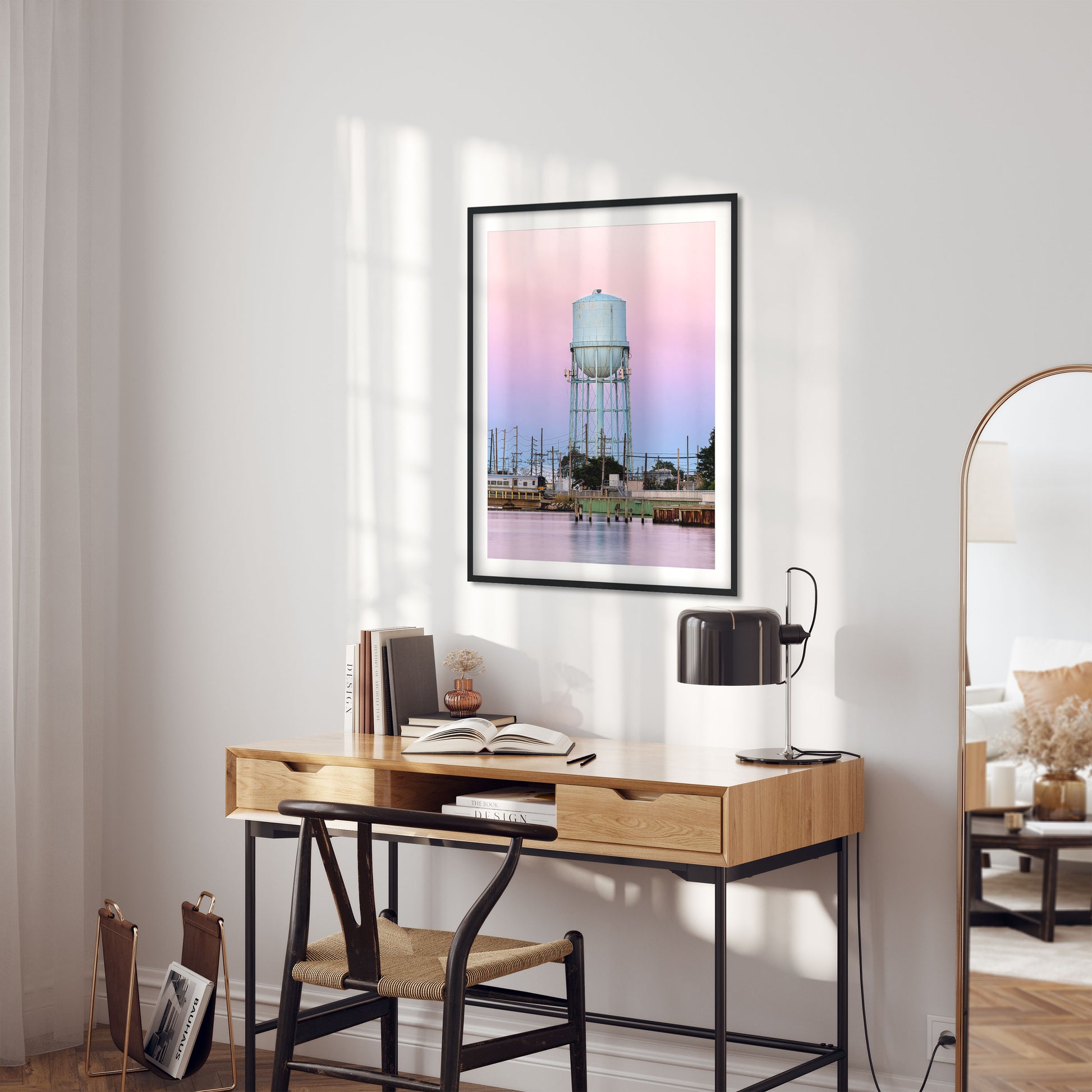 Water Tower in Long Beach at Sunset Long Island New York