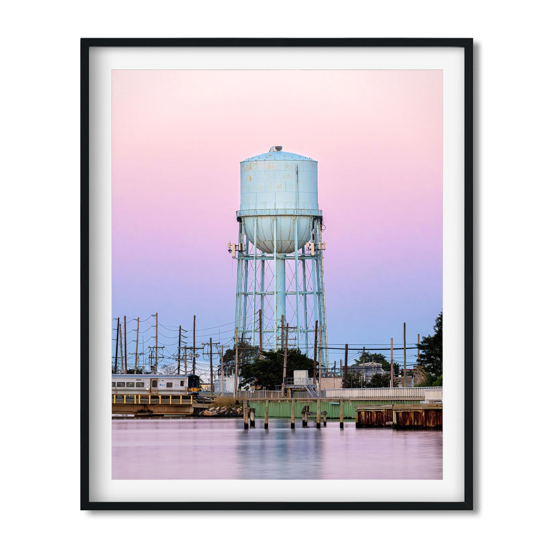Fine art print of Water Tower on Long Beach NY at Sunset