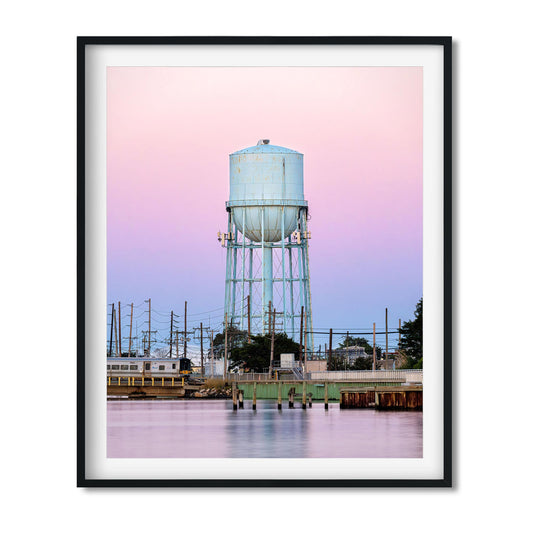 Fine art print of Water Tower on Long Beach NY at Sunset