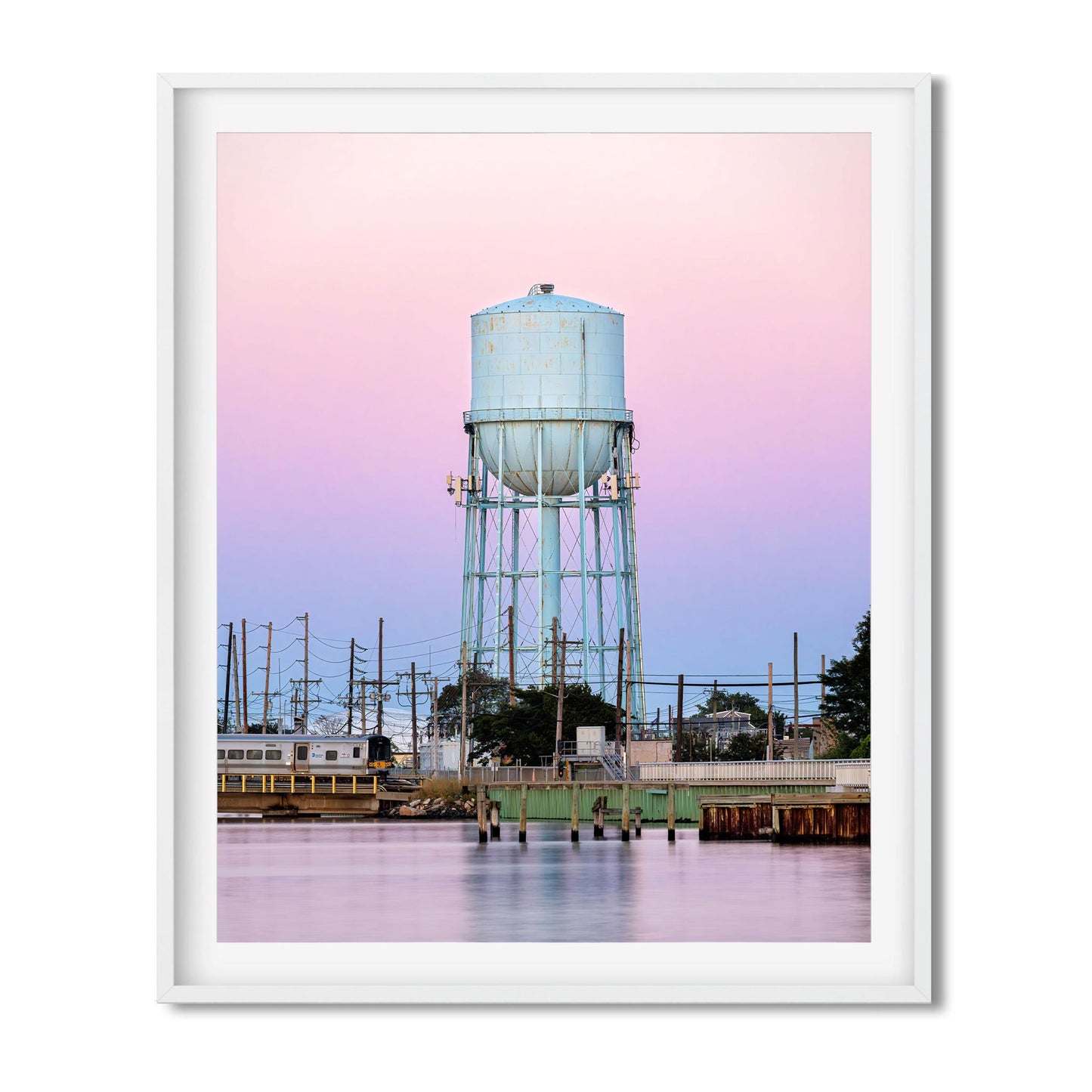 Fine art print of Water Tower on Long Beach NY at Sunset