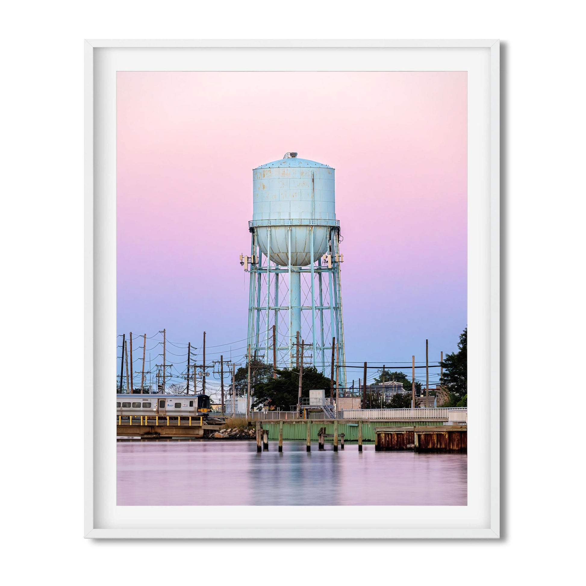 Fine art print of Water Tower on Long Beach NY at Sunset