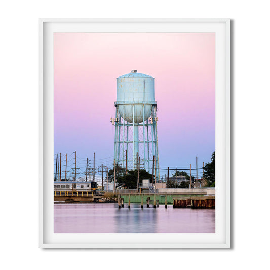Fine art print of Water Tower on Long Beach NY at Sunset