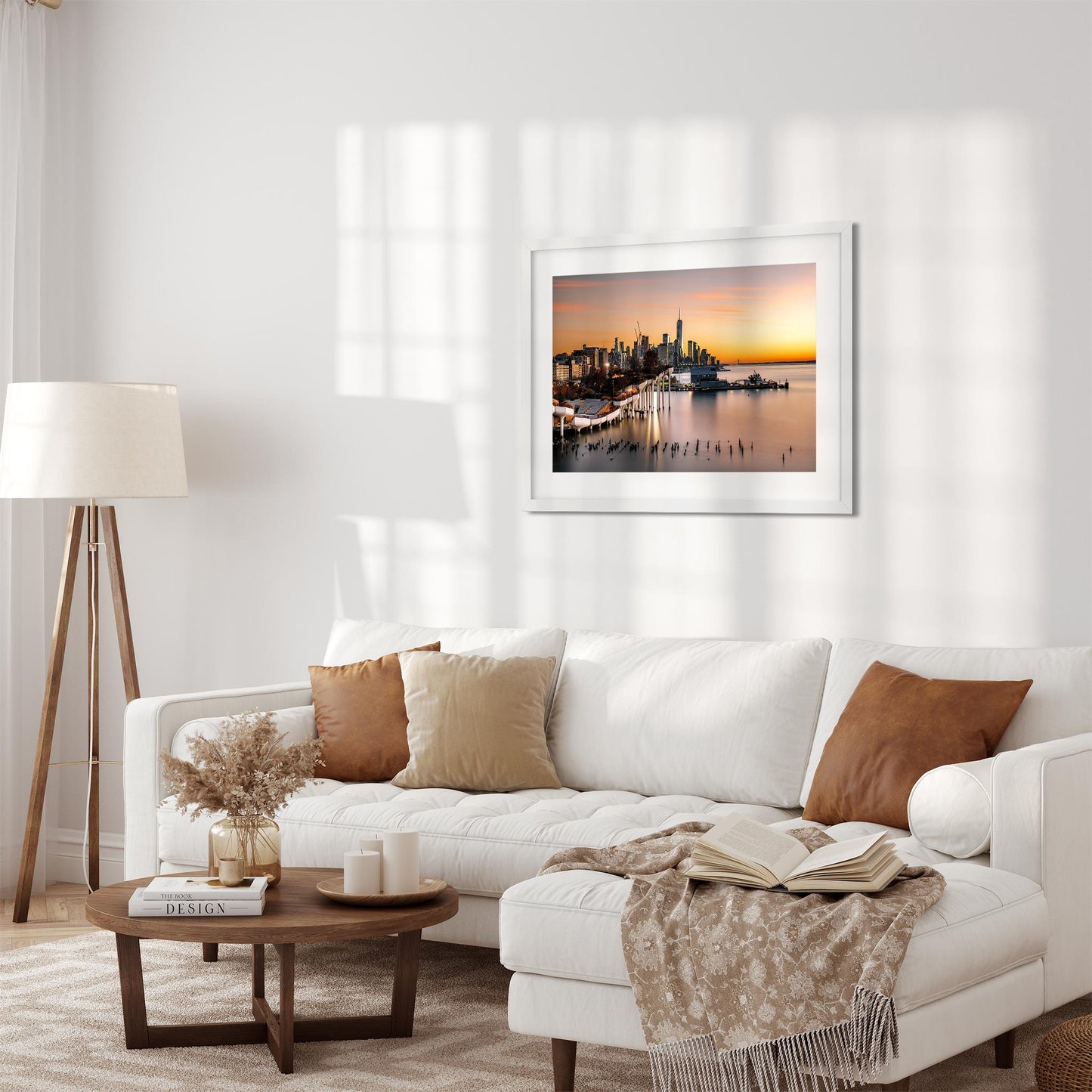 New York Cityscape Photography Color Fine Art Print Wall Art of Little Island and Lower Manhattan Skyline at sunset