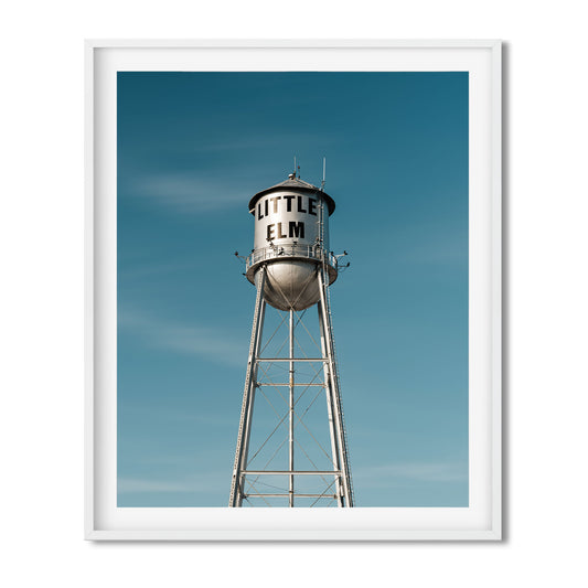 Architecture Photography Color Fine Art Print of Historic Little Elm Water Tower in Texas