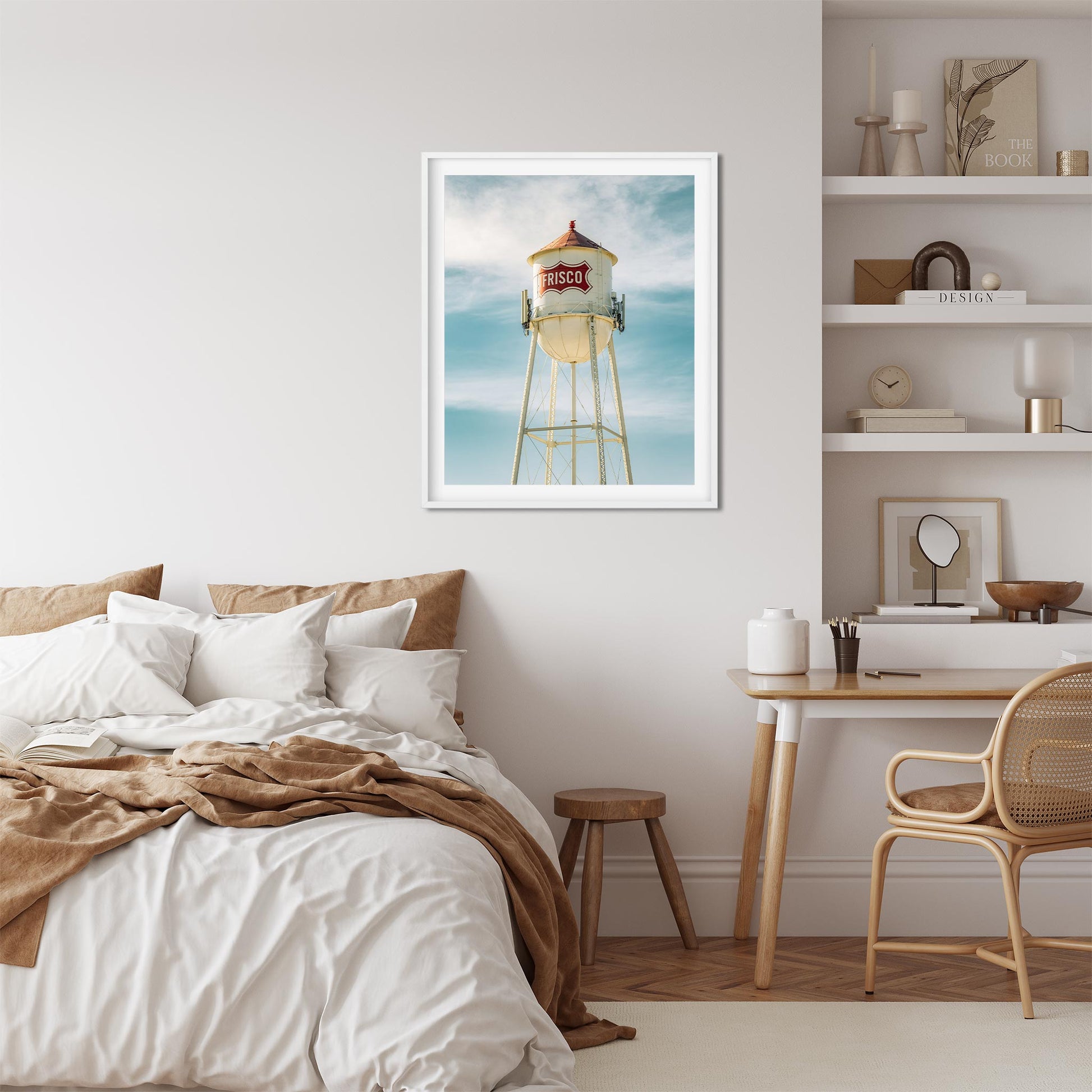 Color Architecture Photography Fine Art Print of Frisco Water Tower in Texas