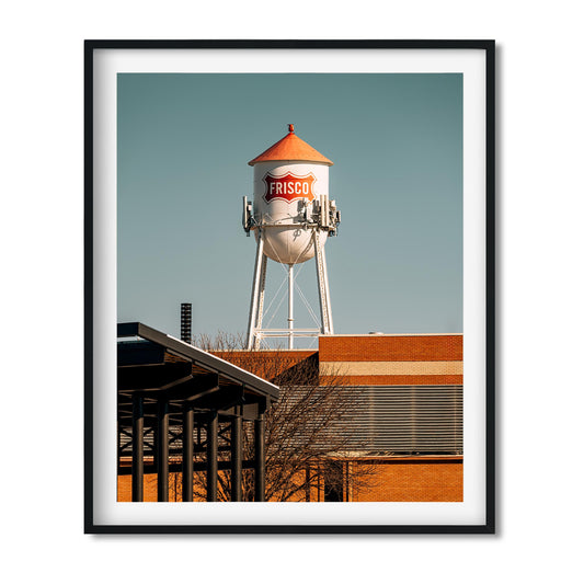 Color Architecture Photography Fine Art Print of Frisco Downtown Water Tower in Texas