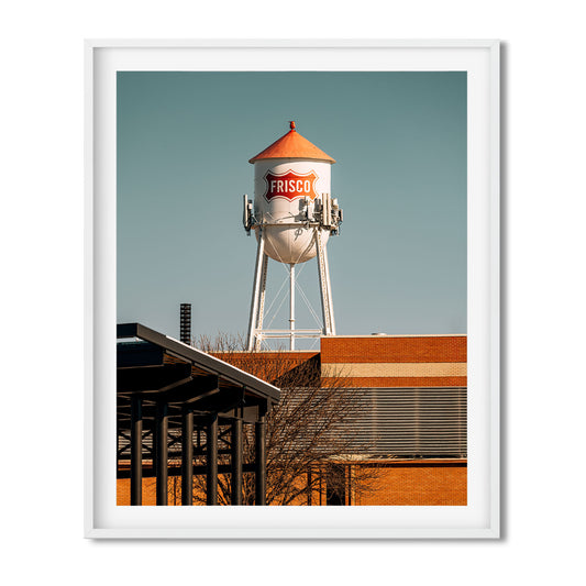 Color Architecture Photography Fine Art Print of Frisco Downtown Water Tower in Texas