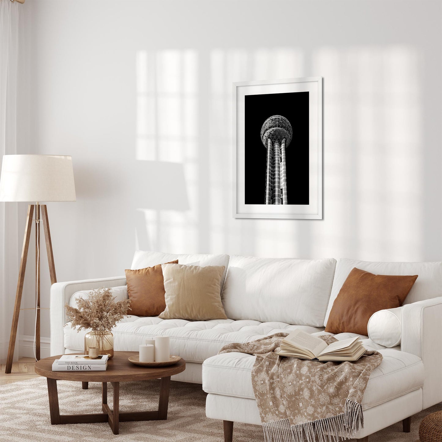 Reunion Tower, Dallas Texas Architecture Black and White Fine Art Print