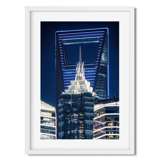 Jin Mao Tower and Shanghai World Financial Center at night 2025