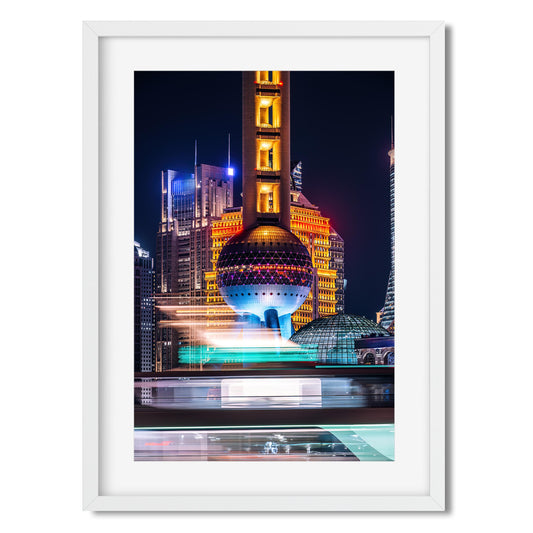 Shanghai Oriental Pearl TV Tower at night 2025
